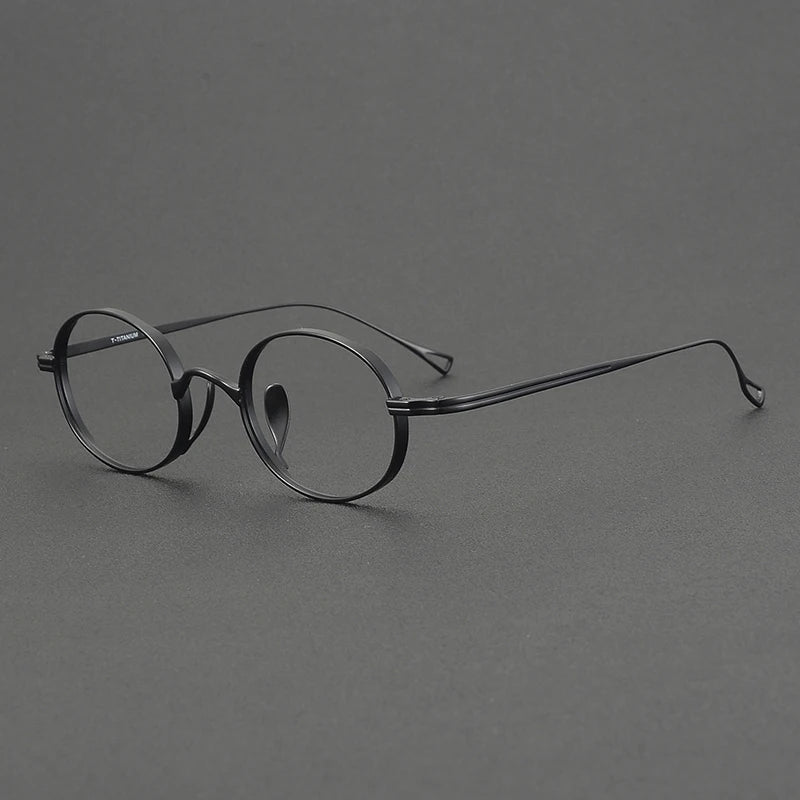 Muzz Men's Full Rim Oval Round Titanium Eyeglasses 566801