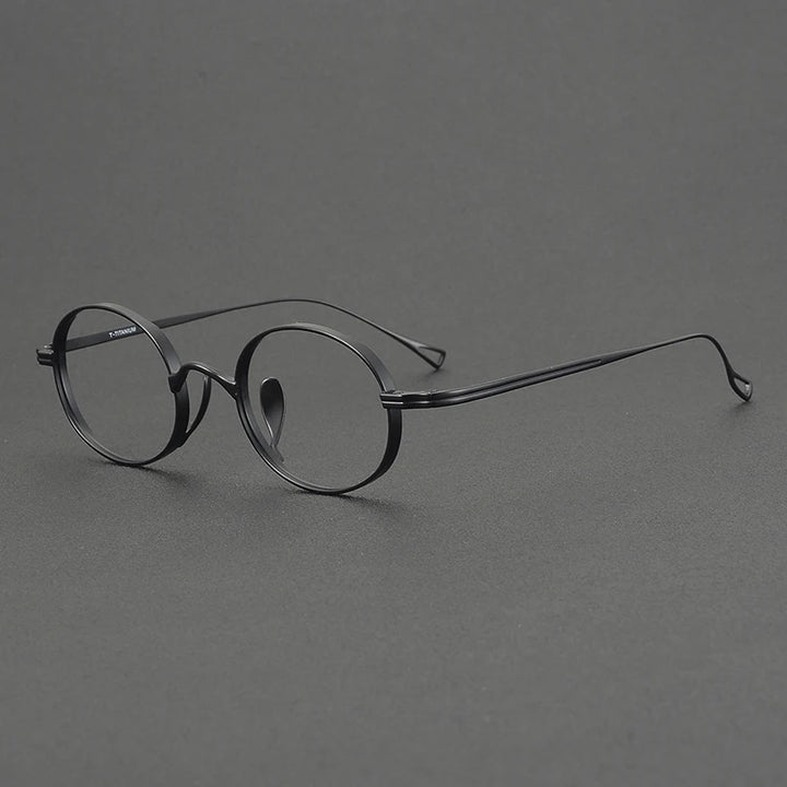 Muzz Men's Full Rim Oval Round Titanium Eyeglasses 566801