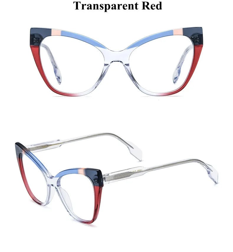 Chashma Ottica Women's Full Rim Oval Cat Eye Acetate Eyeglasses 419251
