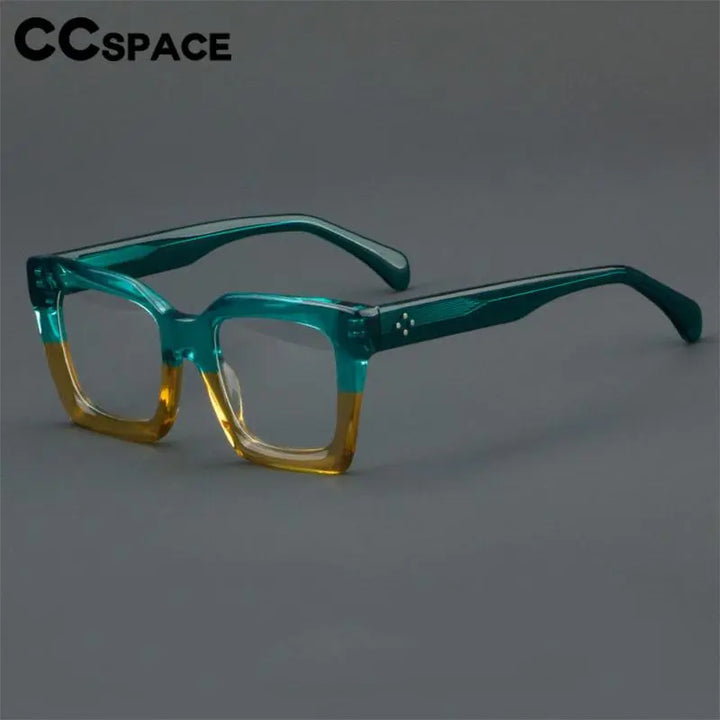 CCspace Unisex Full Rim Large Square Acetate Eyeglasses 56909 Full Rim CCspace