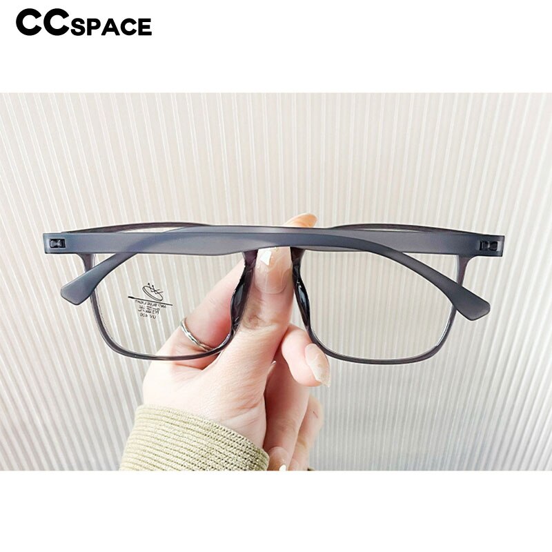 CCspace Unisex Full Rim Square Tr 90 Titanium Eyeglasses 55898 Full Rim CCspace