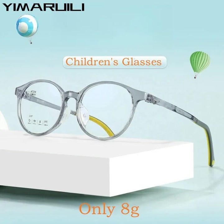 Yimaruil Unisex Children's Full Rim Round Tr 90 Sillicone Eyeglasses 2207 Full Rim Yimaruili Eyeglasses   