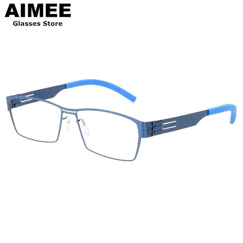 Aimee Unisex Full Rim Rectangle Screwless Steel Eyeglasses 15083