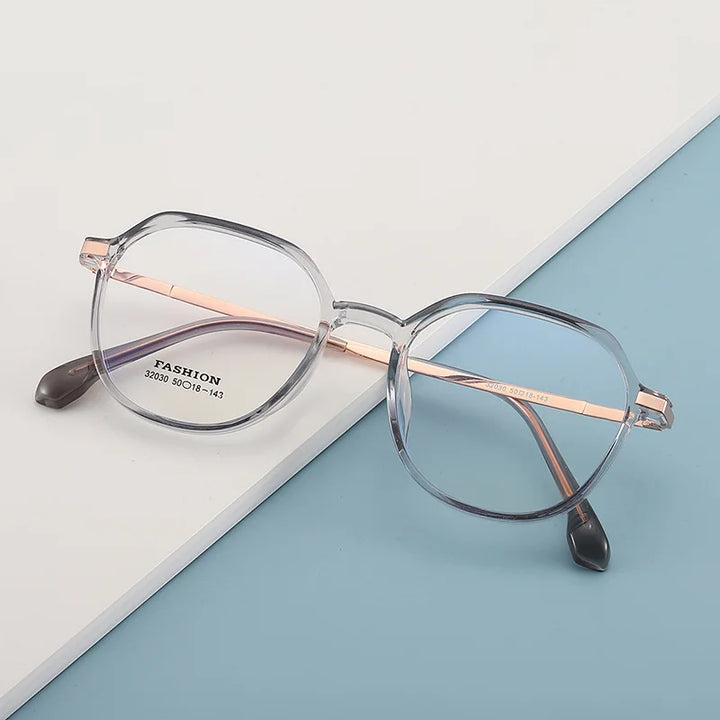 Zirosat Unisex Full Rim Flat Top Polygon Tr 90 Eyeglasses Z32030 Full Rim Zirosat C3