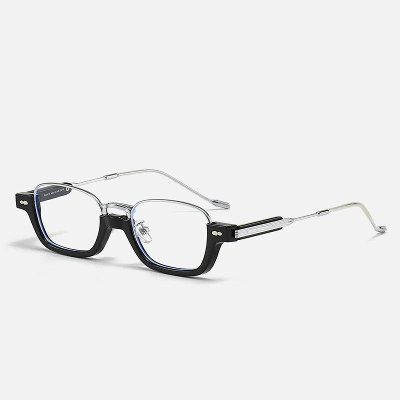 Kocolior Unisex Semi Rim Acetate Stainless Steel Hyperopic Reading Glasses 22015 Reading Glasses Kocolior   