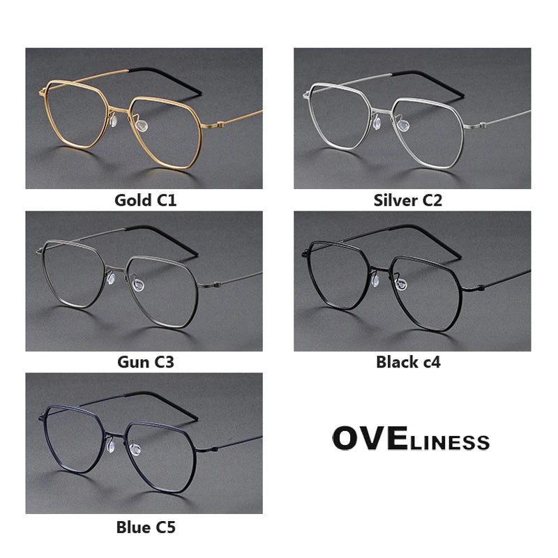Oveliness Unisex Full Rim Flat Top Oval Titanium Eyeglasses O5526 Full Rim Oveliness