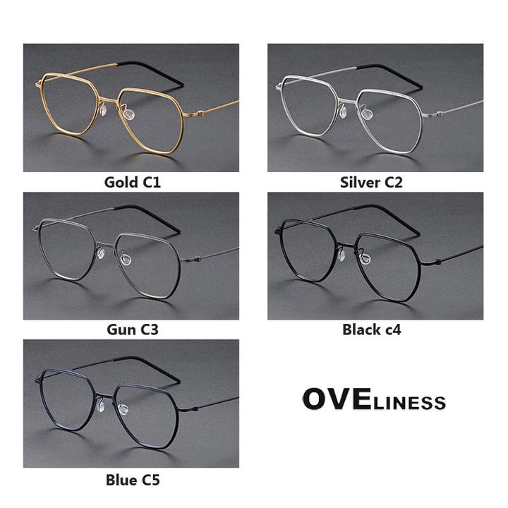 Oveliness Unisex Full Rim Flat Top Oval Titanium Eyeglasses O5526 Full Rim Oveliness