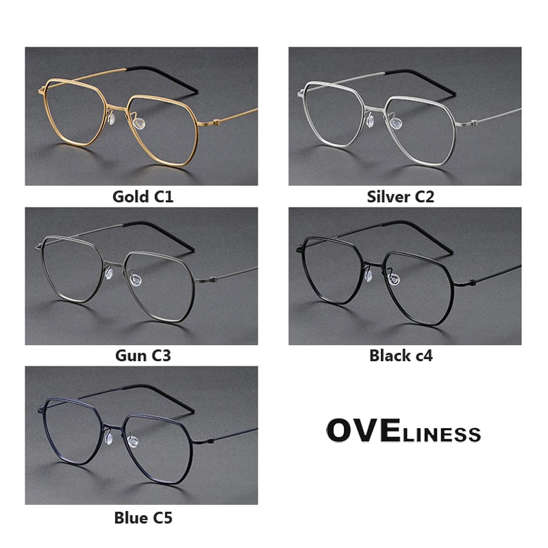 Oveliness Unisex Full Rim Flat Top Oval Titanium Eyeglasses O5526 Full Rim Oveliness   