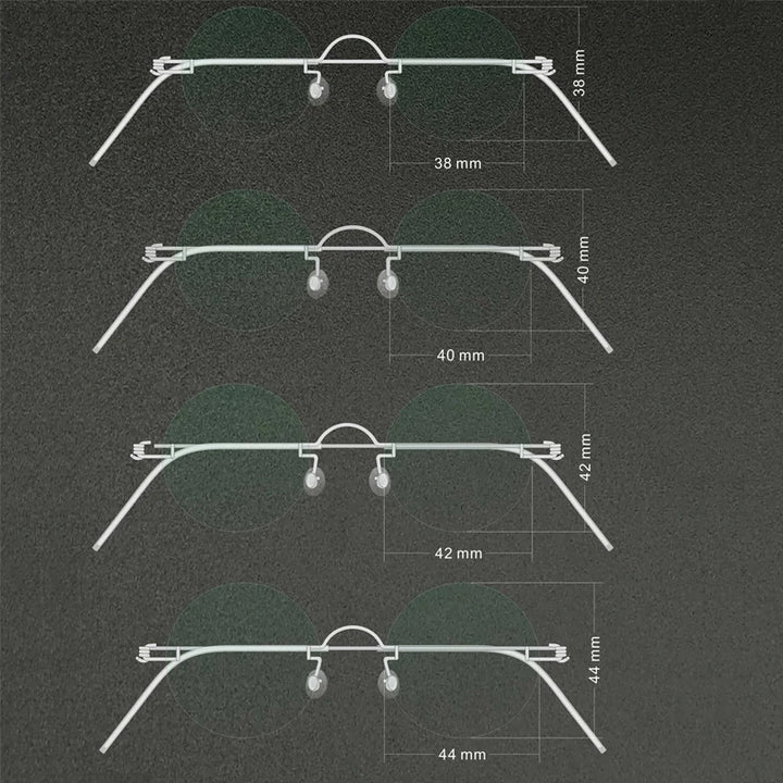 Yujo Unisex Rimless Round Stainless Steel Eyeglasses Y3840 Rimless Yujo