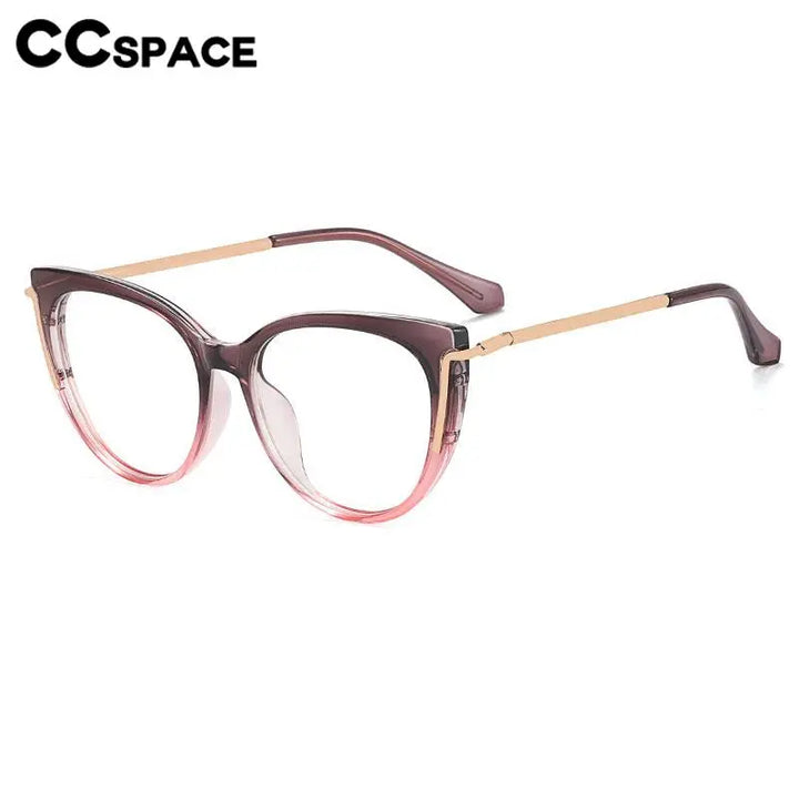CCspace Women's Full Rim Cat Eye Tr 90 Titanium Eyeglasses 56963 Full Rim CCspace