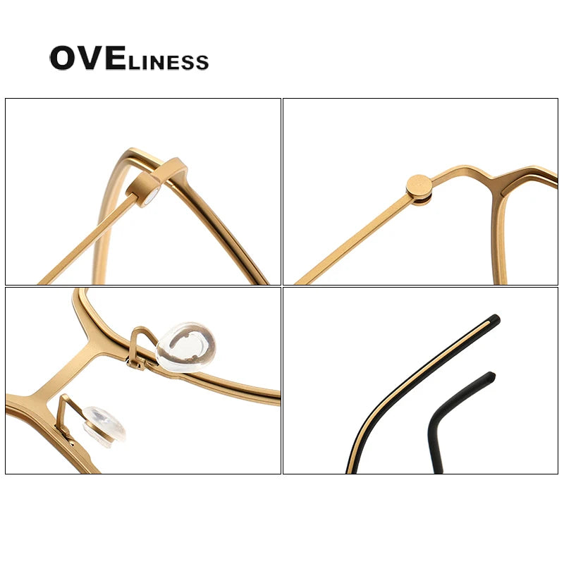 Oveliness Unisex Full RIm Polygon Screwless Titanium Eyeglasses 5514 Full Rim Oveliness