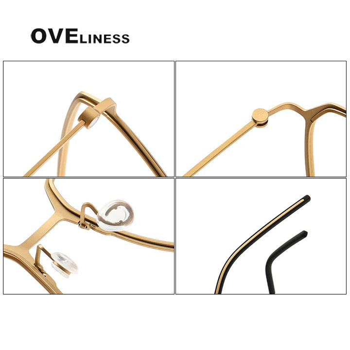 Oveliness Unisex Full RIm Polygon Screwless Titanium Eyeglasses 5514 Full Rim Oveliness