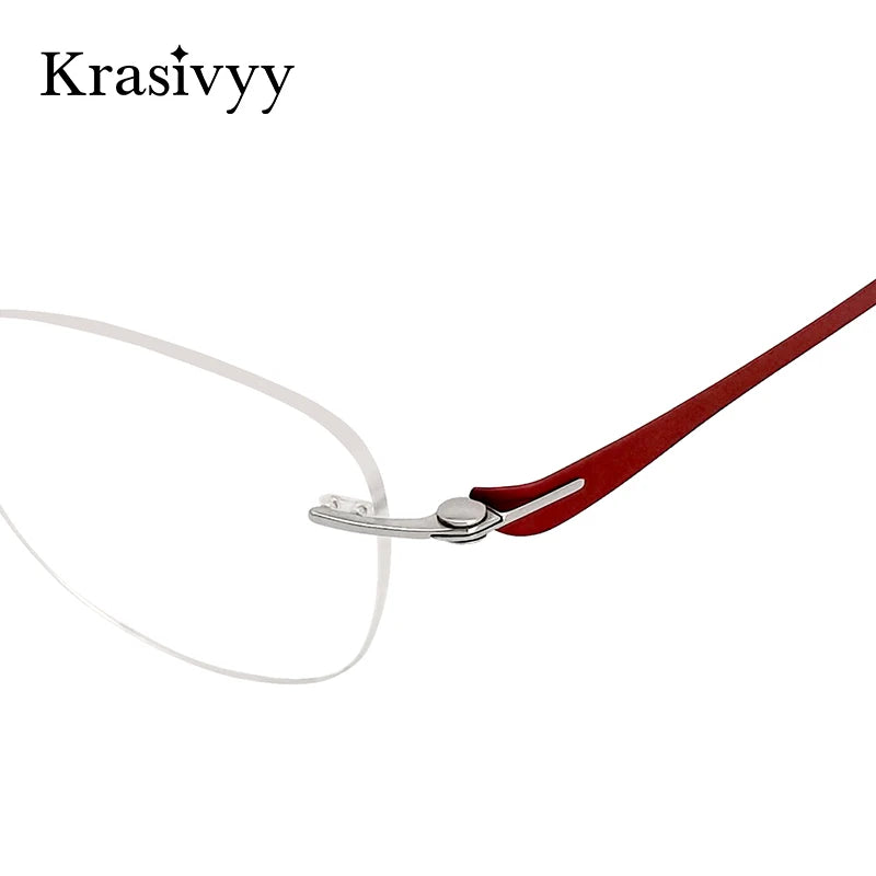 Krasivyy Unisex Rimless Oval Screwless Titanium Rimless Eyeglasses 5003 Rimless Krasivyy