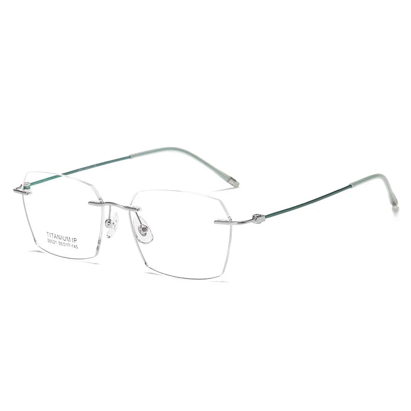 Xbora Unisex Rimlesss Polygon Square Titanium Eyeglasses 16021
