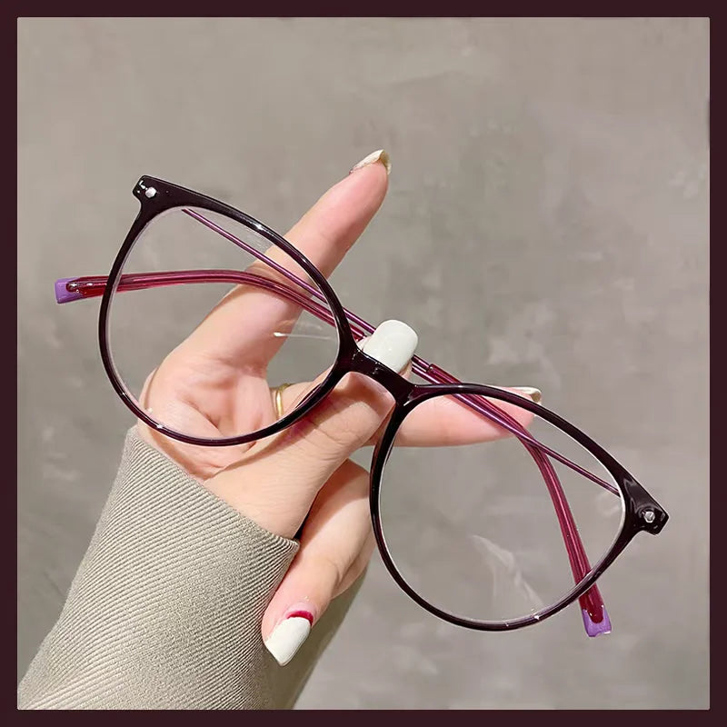 Chashma Ochki Unisex Full Rim Round Ultem Titanium Eyeglasses 312155