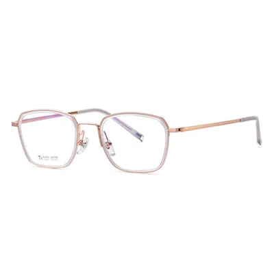 Ralferty Unisex Full Rim Polygon Square Titanium Eyeglasses 92325 Full Rim Ralferty C2 Gold CHINA