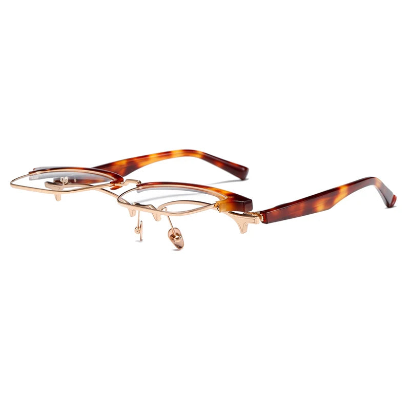 Nobler Unisex Semi Rim Large Square Titanium Acetate Eyeglasses M96 Semi Rim Nobler
