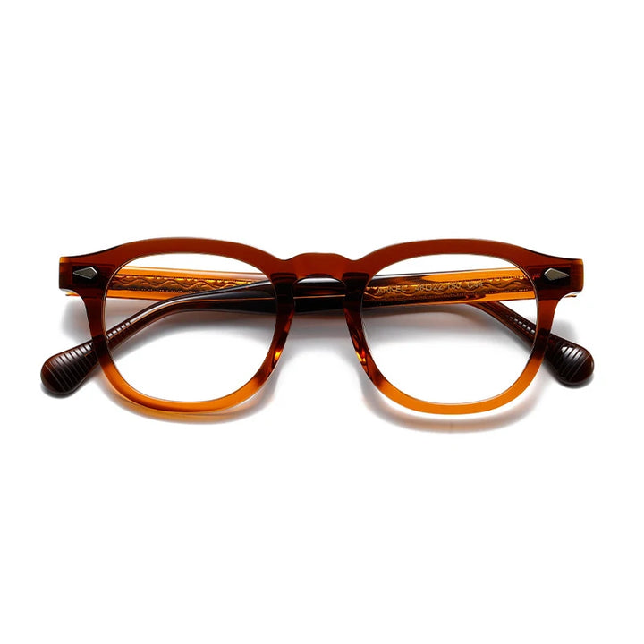 CCspace Unisex Full Rim Square Acetate Eyeglasses 57314 Full Rim CCspace Tea