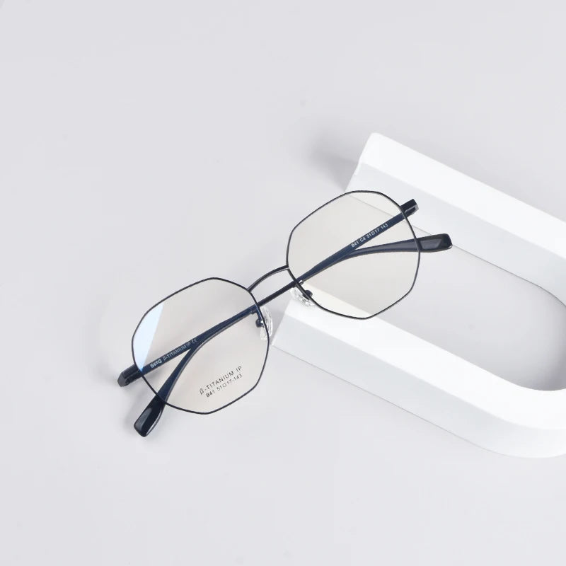Secg Unisex Youth's Full Rim Polygon Titanium Eyeglasses 0241 Full Rim Secg