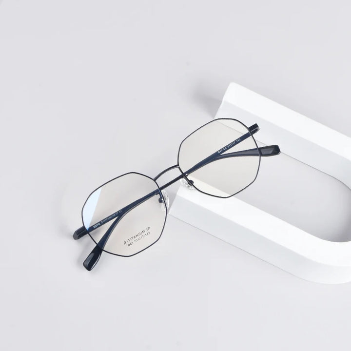 Secg Unisex Youth's Full Rim Polygon Titanium Eyeglasses 0241 Full Rim Secg