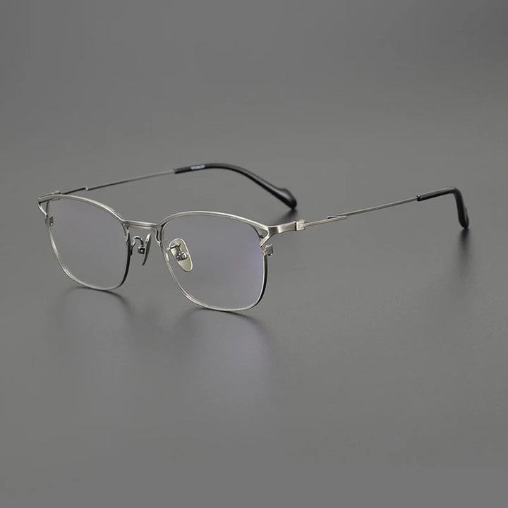 Gatenac Unisex Full Rim Square Titanium Eyeglasses Gxyj1143 Full Rim Gatenac Gun