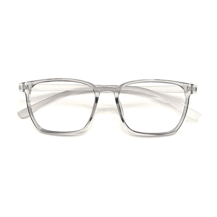 Kocolior Unisex Full Rim Square Tr 90 Acetate Hyperopic Reading Glasses 7120 Reading Glasses Kocolior Gray 0