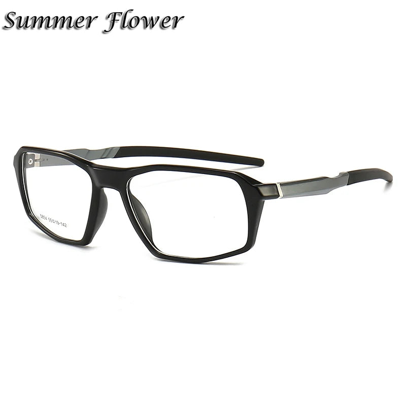 Summer Flower Men's Full Rim Square Tr 90 Aluminum Sport Eyeglasses 85854 Full Rim Summer Flower C1