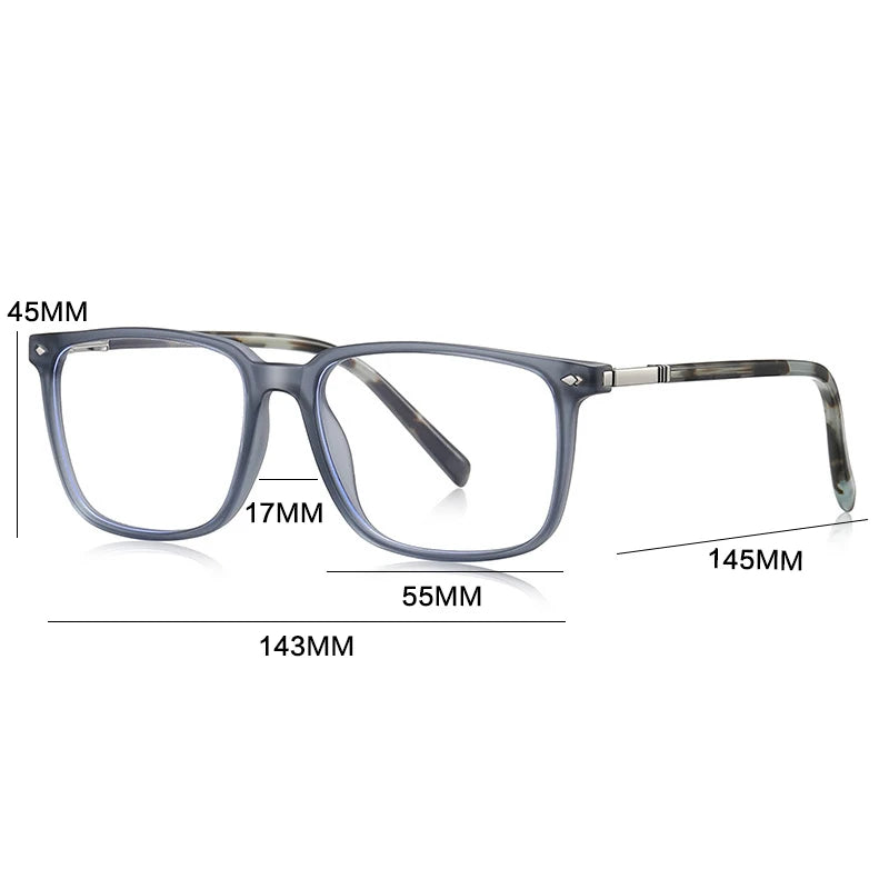 Gatenac Men's Full Rim Square Tr 90 Titanium Reading Glasses Gxyj9215