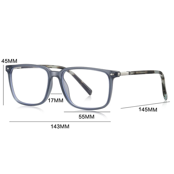 Gatenac Men's Full Rim Square Tr 90 Titanium Reading Glasses Gxyj9215