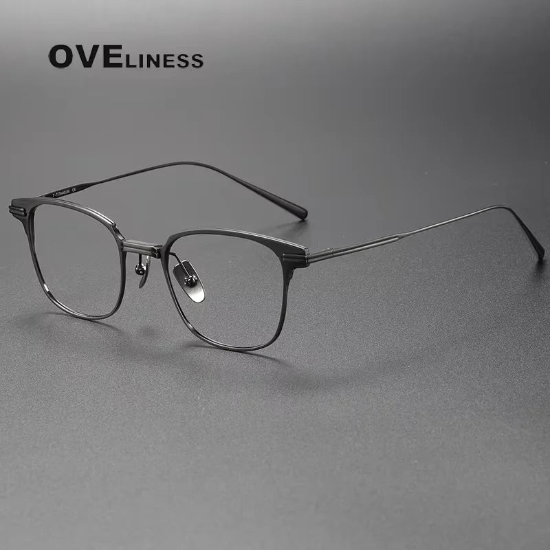 Oveliness Full Rim Square Acetate Titanium Eyeglasses 81409