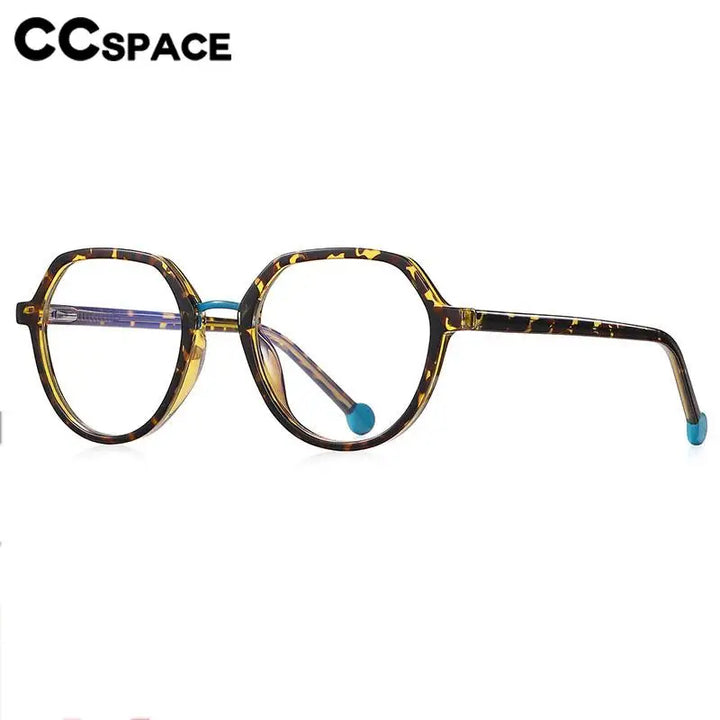 CCspace Unisex Full Rim Flat Top Round Tr 90 Titanium Eyeglasses 57322 Full Rim CCspace