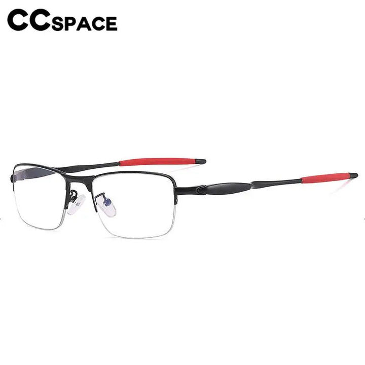 CCspace Unisex Semi Rim Small Square Tr 90 Titanium Eyeglasses 57236 Semi Rim CCspace