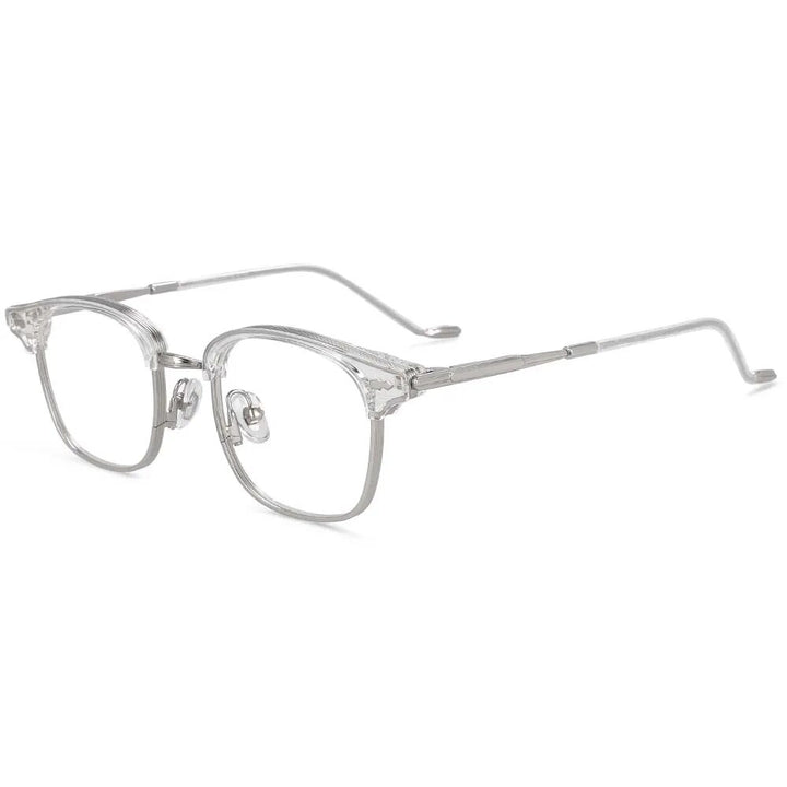 CCspace Women's Full Rim Square Alloy Acetate Reading Glasses R49425 Reading Glasses CCspace C1clear China 0