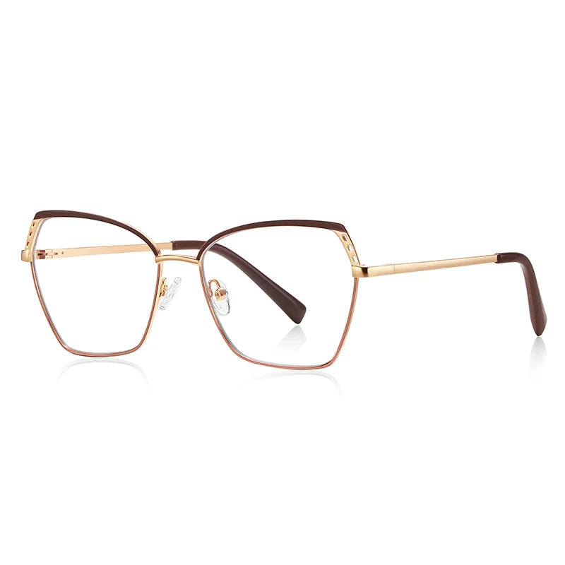 Vicky Women's Full Rim Polygon Alloy Reading Glasses 3110 Reading Glasses Vicky +150 PFD3110-C2