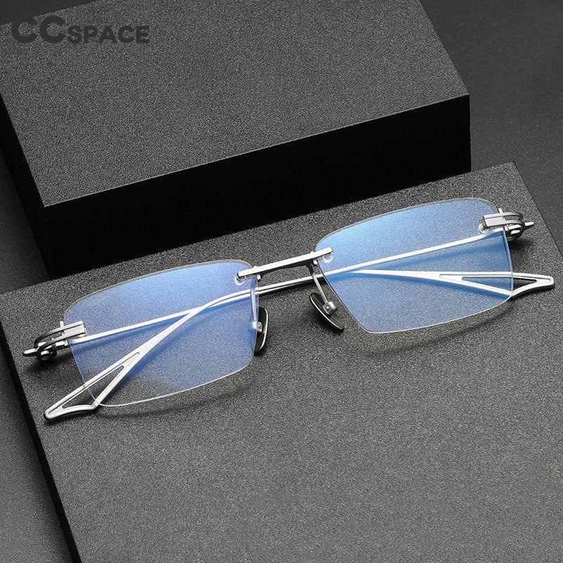 CCspace Unisex Rimless Square Titanium Eyeglasses 56511 Rimless CCspace