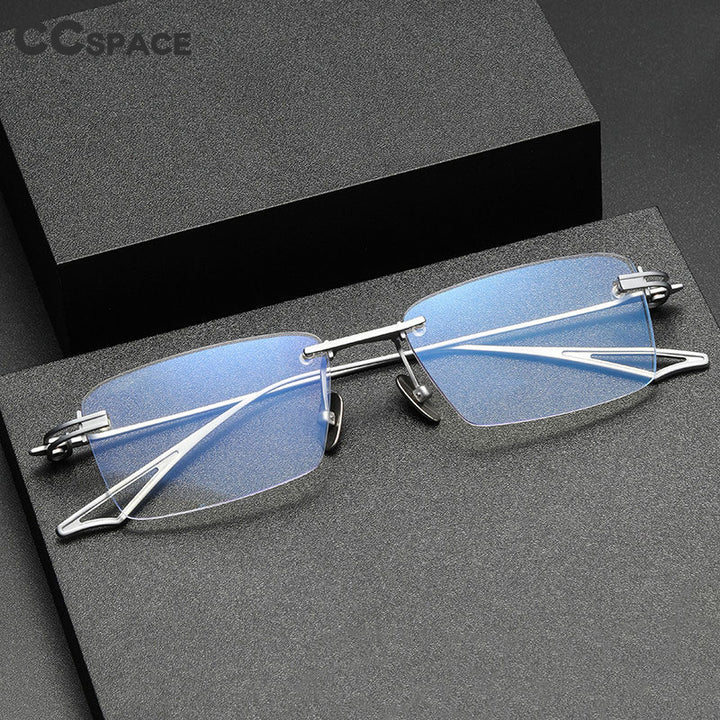 CCspace Unisex Rimless Square Titanium Eyeglasses 56511 Rimless CCspace