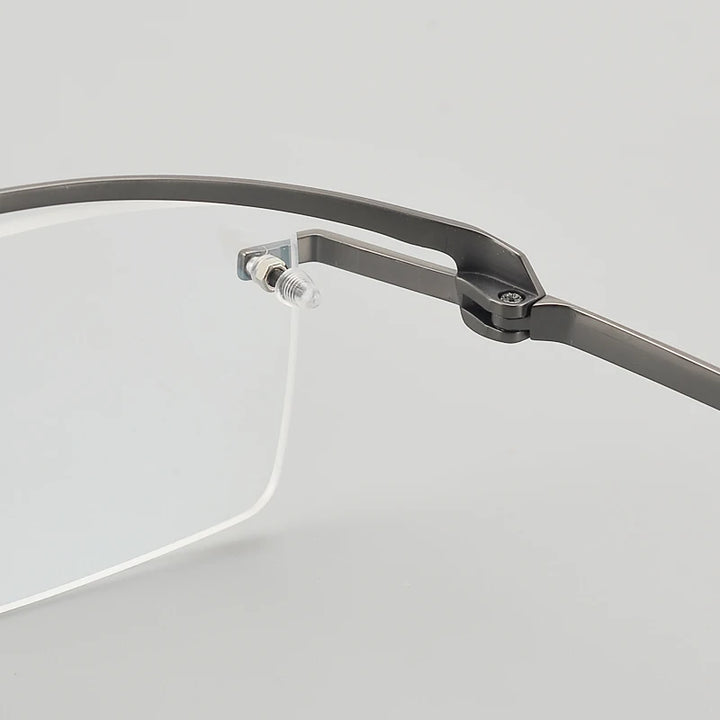Muzz Unisex Semi Rimless Square Titanium Eyeglasses M0208 Semi Rim Muzz