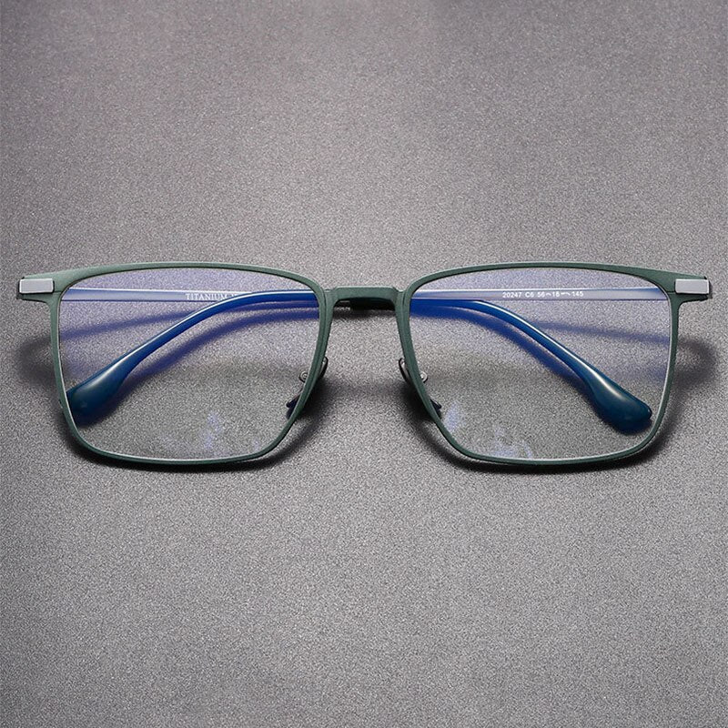 Hdcrafter Unisex Full Rim Square Titanium Eyeglasses 20247 Full Rim Hdcrafter Eyeglasses