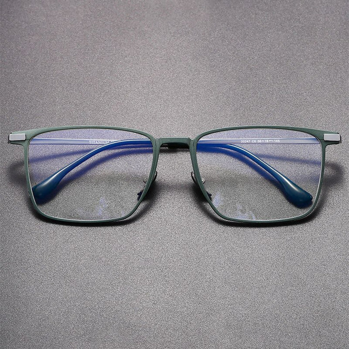 Hdcrafter Unisex Full Rim Square Titanium Eyeglasses 20247 Full Rim Hdcrafter Eyeglasses