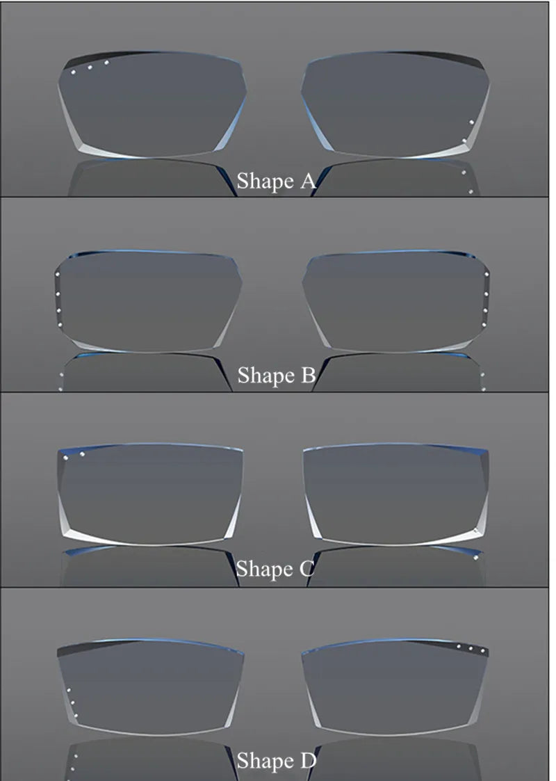 Chashma Ochki Men's Rimless Square Titanium Diamond Cut Eyeglasses 82077