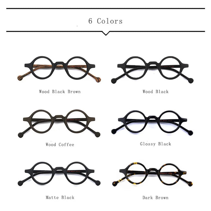 Hdcrafter Unisex Full Rim Round Small Acetate Eyeglasses A916 Full Rim Hdcrafter Eyeglasses