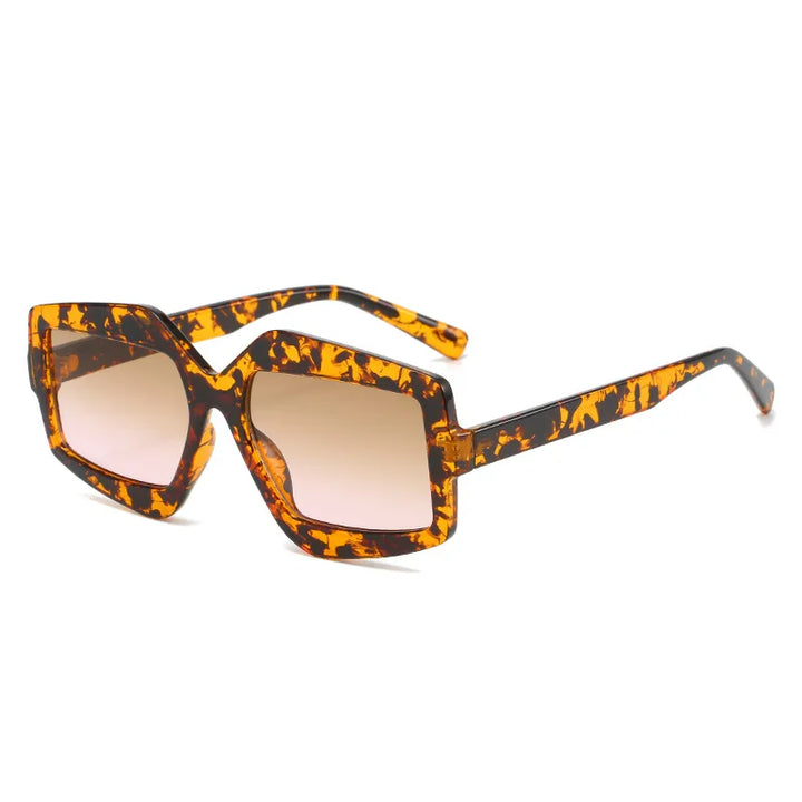 CCspace Unisex Full Rim Square Plastic Eyeglasses Sunglasses 56825 Full Rim CCspace C3Leopard