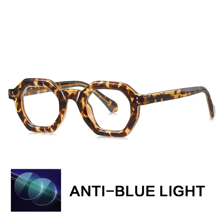 Gatenac Unisex Full Rim Polygon Tr 90 Titanium Reading Glasses Gxy2050