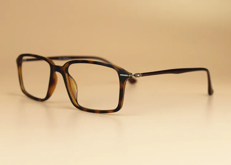 Brightzone Unisex Full Rim Square Ultem Carbon Steel Eyeglasses 79019 Full Rim Brightzone Leopard