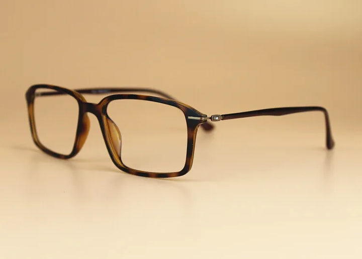 Brightzone Unisex Full Rim Square Ultem Carbon Steel Eyeglasses 79019 Full Rim Brightzone Leopard