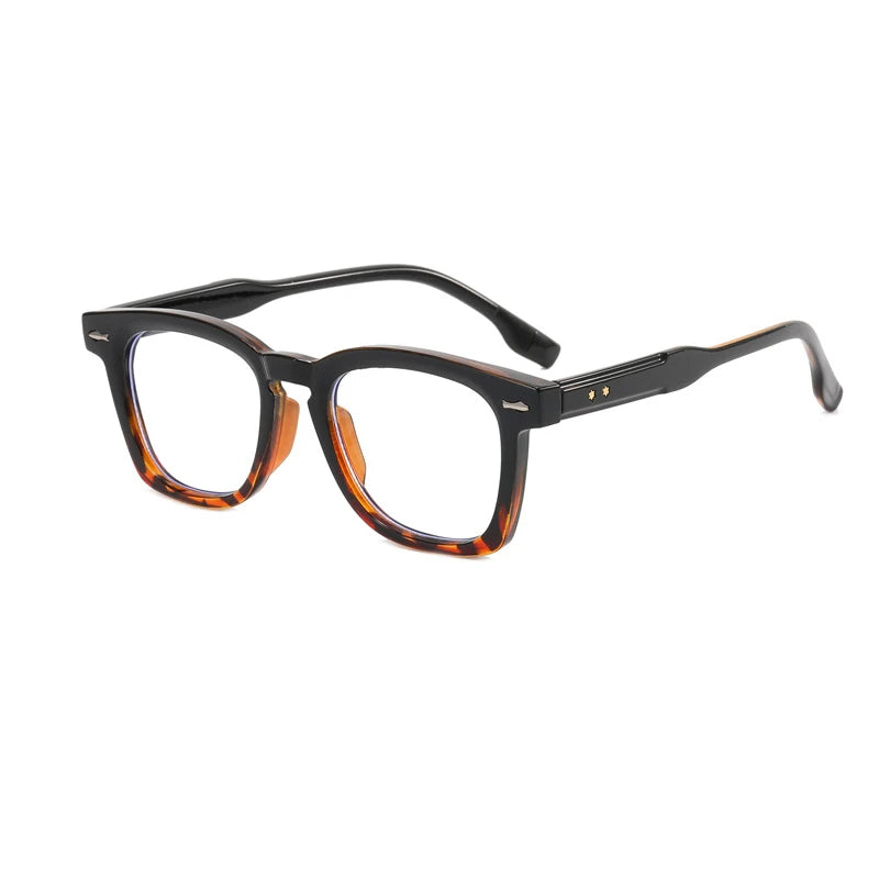 Kocolior Men's Full Rim Square Acetate Hyperopic Reading Glasses 3670 Reading Glasses Kocolior Leopard 0