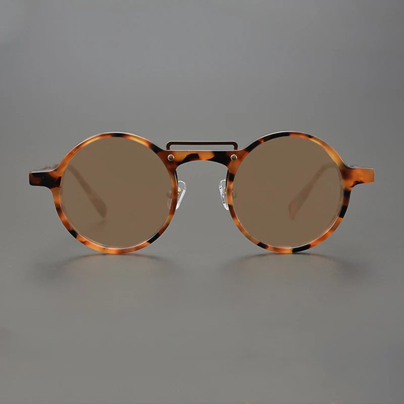 Gatenac Unisex Full Rim Round Polarized Acetate Sunglasses Mo11 Sunglasses Gatenac