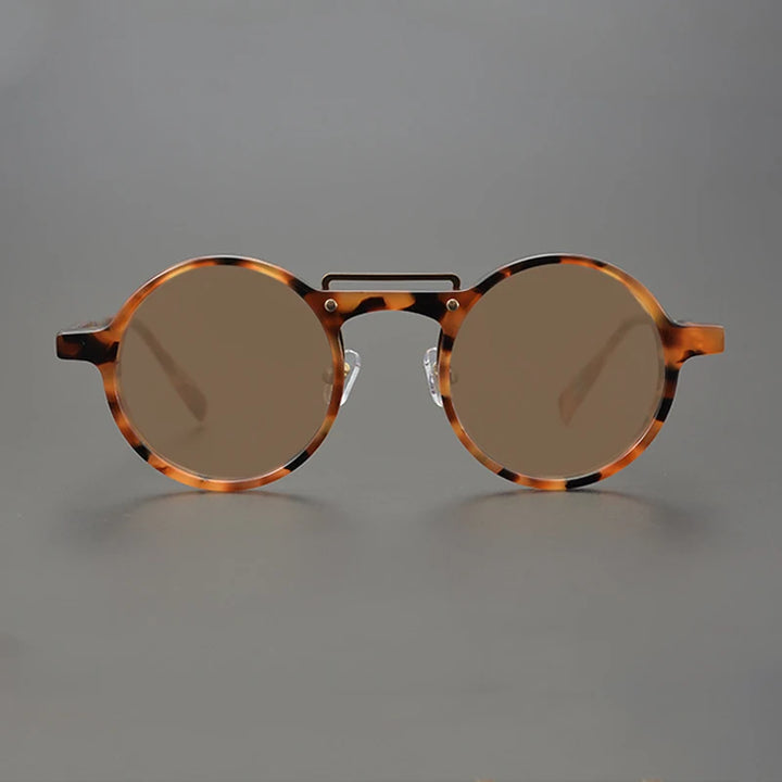 Gatenac Unisex Full Rim Round Polarized Acetate Sunglasses Mo11 Sunglasses Gatenac