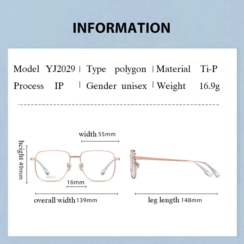 Hotony Women's Full Rim Square Polygon Titanium Eyeglasses 32029