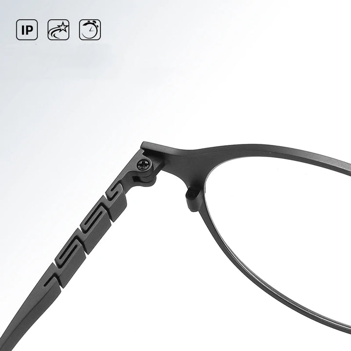 Bclear Unisex Full Rim Round Titanium Eyeglasses 71080 Full Rim Bclear